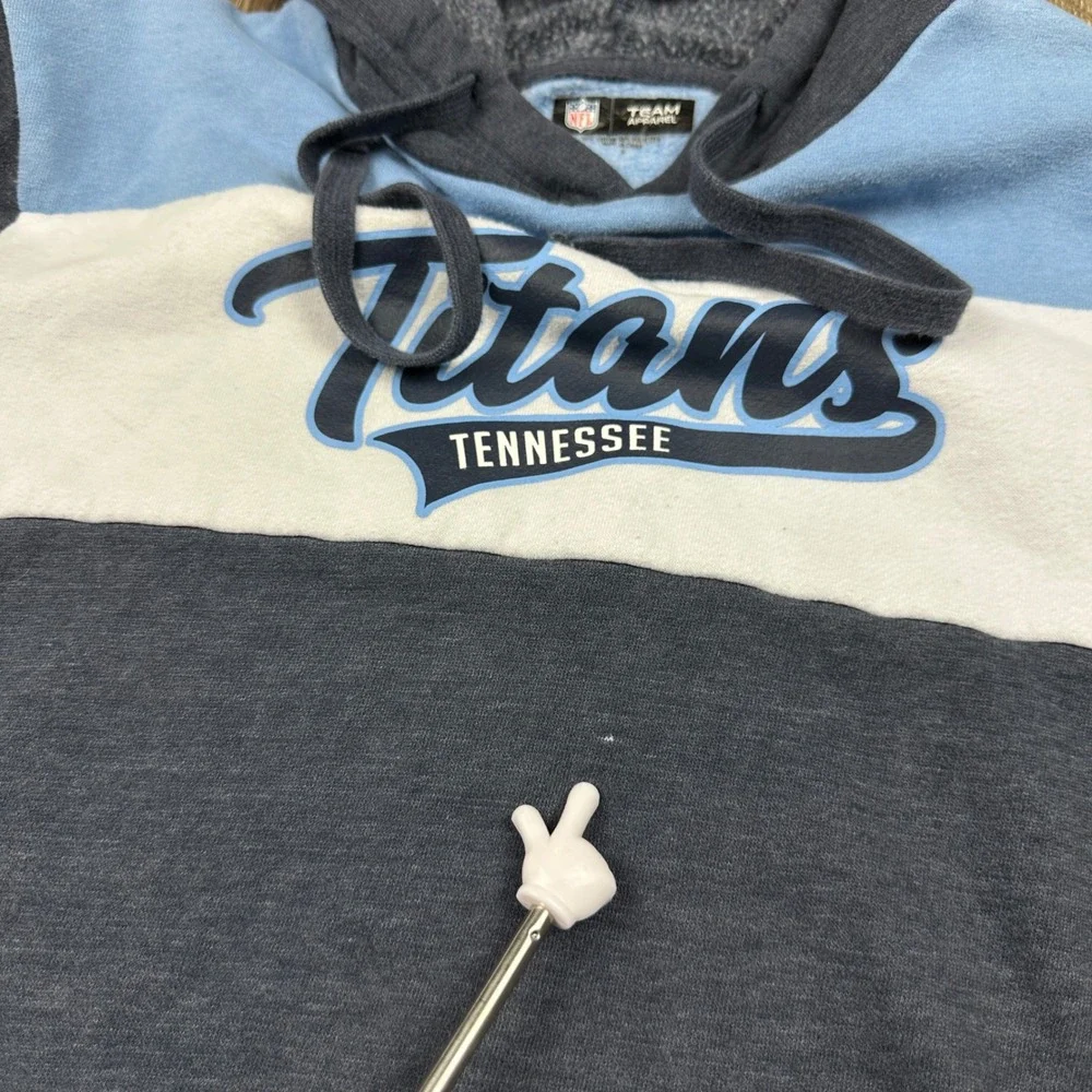 NFL Tennessee Titans Hoodie Womens Small Navy Blue Colorblock Team Apparel Logo - Picture 4 of 6